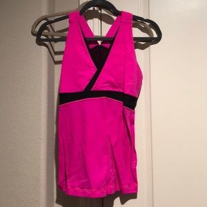 lululemon hot pink and razor back tank top
